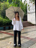 RAINLITE16骨雙龍骨彩膠防曬雨傘女晴雨兩用折疊傘防紫外線抗風便攜遮陽傘 芋泥椰奶-16根雙龍骨-彩膠防曬 曬單實拍圖