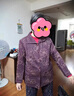 俞兆林（YUZHAOLIN）奶奶裝長(zhǎng)袖襯衫中老年人春秋裝女媽媽薄外套上衣太太6070歲衣服80 紅色單件上衣 2XL [建議105-120斤] 曬單實(shí)拍圖