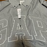 Gap【情人節(jié)】男女裝夏季純棉logo條紋長(zhǎng)袖襯衫寬松廓形上衣461250 灰色 M (170/92A) 亞洲尺碼 曬單實(shí)拍圖