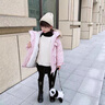 迪士尼（Disney）女童加絨棉服冬季兒童裝加厚派克服2024新款外套洋氣寶寶韓版棉衣 粉色 90cm 曬單實(shí)拍圖