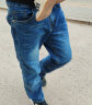 真维斯（Jeanswest）牛仔裤男夏季薄款冰丝修身直筒高端潮牌2024新款男士休闲长裤子男 蓝灰【常规】 29码(2尺2) 实拍图