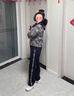 梵花秀媽媽運動服套裝女新款春秋外套休閑兩件套中老年女裝秋裝洋氣上衣 藏青 洋氣兩件套 2XL 建議穿105-120斤 曬單實拍圖