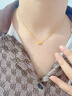歐顏黃金小方丁項鏈女士新款簡(jiǎn)約999足金小方塊吊墜鎖骨鏈送女友禮物 999足金/支持克重多退少補 曬單實(shí)拍圖