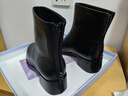 金利來(lái)（Goldlion）女靴秋冬單靴優(yōu)雅女鞋牛皮增高粗跟時(shí)裝靴G608440067黑色37 曬單實(shí)拍圖