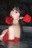 小野七天歐美風(fēng)ins性感分體泳衣女2025新款辣妹純欲溫泉度假比基尼三件套 紅色泳衣三件套+【頭花】 均碼 （建議70-120斤） 曬單實(shí)拍圖
