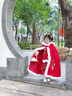 迪士尼女童披風(fēng)斗篷冬季外出防風(fēng)兒童中國(guó)風(fēng)小女孩古裝漢服加厚外套長(zhǎng)款 紅色 120 曬單實(shí)拍圖