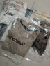 COCOBELLA竹節棉白色短袖T恤基礎款V領(lǐng)隨性毛邊上衣TS7017-2 米卡其 S 曬單實(shí)拍圖