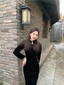 布伊特黑色旗袍2025新款冬季長(zhǎng)袖加厚復(fù)古氣質(zhì)修身高貴秋冬新中式冬款 黑色 月上 M 曬單實(shí)拍圖