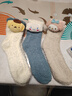 浪莎珊瑚絨襪子女加絨加厚可愛(ài)卡通中筒襪保暖冬天睡眠襪居家地板襪 曬單實(shí)拍圖