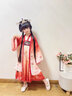 COMIC SOUL漢服女童春秋中國風(fēng)兒童新款古裝超仙襦裙古風(fēng)連衣裙小女孩公主裙 楓葉紅+大袖衫+贈品 160 適合身高150-165 曬單實拍圖