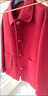 皮爾卡丹（pierre cardin）新款羊毛呢外套雙面羊絨大衣女短款高端娃娃領(lǐng)秋冬款外套 紅色澳毛 S 90-110斤 曬單實(shí)拍圖
