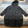 坦博爾鵝絨服女長(zhǎng)款連帽收腰加厚女士羽絨服550890D 能量黑V字絎線 175 曬單實(shí)拍圖