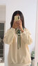 QGF美式Polo領(lǐng)衛(wèi)衣女春秋季新款韓版寬松學(xué)院風(fēng)百搭休閑潮牌上衣外套 米色加絨 M 曬單實(shí)拍圖