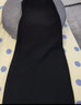 歐貝汐半身裙女高腰開(kāi)叉春秋冬季顯瘦西裝中長(cháng)款遮跨小個(gè)子a字裙 黑色裙 M 曬單實(shí)拍圖
