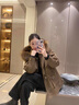KLZMAIRAE狐貍毛派克服女可拆卸內膽2023年冬季新款皮草外套女小個(gè)子年輕款 卡其色 L 110-125斤 曬單實(shí)拍圖
