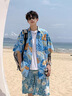 MMOPTOP夏威夷冰絲薄款花襯衫夏季男旅行沙灘海邊度假短袖MCS22藍(lán)色XL 曬單實(shí)拍圖