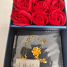 中國黃金（CHINA GOLD）足金牡丹富貴花黃金項鏈生日禮物送媽媽婆婆長輩走心實用 【花開富貴】足金吊墜+K金鏈 曬單實拍圖