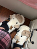 細(xì)細(xì)條（XIXITIAO）一家三口可愛卡通奶牛棉拖鞋男女冬季家居毛絨保暖棉鞋ins 全包跟款白色 42-43（適合41-42的腳） 曬單實(shí)拍圖