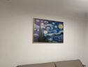 墨申 手繪油畫梵高星空名畫臨摹掛畫現(xiàn)代簡約客廳沙發(fā)背景墻餐廳裝 銀色鋁合金畫框 60*85cm 曬單實(shí)拍圖