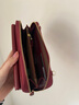 班亞奴錢(qián)包女真皮2025新款大容量手拿包單肩斜跨手機包簡(jiǎn)約時(shí)尚小包包女 酒紅色（贈手腕帶和肩帶）防盜刷 曬單實(shí)拍圖