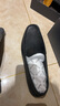 沙馳鹿皮皮鞋男鞋英倫商務(wù)休閑皮鞋舒適透氣男士皮鞋軟皮軟底豆豆鞋男 黑色 41 曬單實拍圖