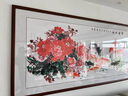 俏繪新中式客廳裝飾畫(huà)牡丹花開(kāi)富貴沙發(fā)背景墻畫(huà)臥室床頭掛畫(huà)書(shū)房國畫(huà) 富貴有魚(yú) 110*50cm晶瓷+實(shí)木邊框 曬單實(shí)拍圖
