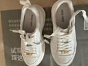 NINE WEST/玖熙厚底松糕鞋增高小白鞋休閑鞋 NR472002CK 白色37 曬單實拍圖