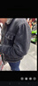 Leedprre加絨加厚牛仔外套男羊羔毛翻領(lǐng)短款冬季衣服街頭百搭帥氣休閑夾克 黑灰色 XL 180/XL【建議126-140斤】 曬單實(shí)拍圖