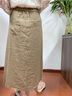 衣典零一（LEDIALYI）半身裙女夏季2024新款氣質(zhì)女裝中年小個子中長款亞麻a字裙子夏天 卡其色 M （建議90-112斤） 曬單實拍圖