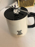 博精利品馬克杯帶蓋勺陶瓷杯子女生可愛(ài)創(chuàng  )意情侶家用辦公室早餐咖啡水杯男 黑色波點(diǎn)熊【小熊蓋+精品勺】 曬單實(shí)拍圖