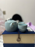 尋汝 汝窯功夫茶具套裝陶瓷一壺二杯三杯旅行便攜家用辦公室天青色汝瓷泡茶器西施壺茶壺茶杯整套高端送禮盒 井欄壺(260ml)+兩杯 曬單實(shí)拍圖