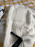 牧蘭奴卡新款秋冬羊毛衫女純羊毛圓領(lǐng)套頭寬松慵懶風(fēng)毛衣復古麻花針織衫 白色 L (110-120斤) 曬單實(shí)拍圖