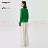 哥弟真的好（GIRDEAR）女裝煙管領(lǐng)排扣修身蔥紗羊毛針織衫女A301112 青草綠 L (4碼) 曬單實(shí)拍圖