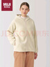 無印良品（MUJI）女式 長(zhǎng)毛抓絨 連帽衫BB2QOA4A 象牙色 XL  曬單實(shí)拍圖