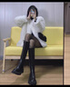 狄德拉大碼女靴41-43厚底高筒靴胖mm粗腿不過(guò)膝馬丁靴加大筒圍加絨長(cháng)靴 A5050黑色加絨加寬筒 41 (255mm) 曬單實(shí)拍圖