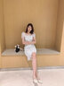 啄木鳥包頭涼鞋女夏中跟42大碼學生仙女風粗跟一字帶單鞋33久站不累 米色 斷碼清·倉 40 曬單實拍圖