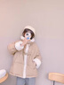 薩拉維夫羽絨服女新款秋冬拼接設計感加厚保暖外套 卡其色 S 曬單實(shí)拍圖