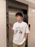 RXEX短袖t恤男裝夏天新款潮流日系青少年學生潮牌卡通印花半袖上衣服 白色 XL（店長推薦） 曬單實拍圖