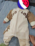 G.DUCKKIDS小黃鴨嬰兒衣服春秋款長袖新生兒連體衣男寶寶衣服超萌外穿哈衣 咖色 73cm 建議3-6個月12-16斤 曬單實拍圖