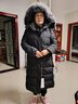 奧豚秋冬新款韓版過(guò)膝大毛領(lǐng)白鴨絨加厚羽絨服女中長(cháng)款外套 灰毛 3XL 曬單實(shí)拍圖