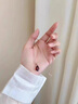 BOGLIA鴿血紅色寶石項鏈女輕奢18k金石榴石鉆石吊墜生日禮物送女 18金k鴿血紅項鏈 曬單實拍圖