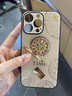 本臻 適用蘋(píng)果17/16/15/14ProMax手機殼水鉆時(shí)鐘指環(huán)支架17Pro軟邊時(shí)尚防摔17promax新款帶掛繩全包女 【摩卡金】卡其皮繩扣+掛繩黑卡 iPhone14promax 曬單實(shí)拍圖