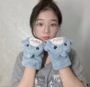 途尊 冬季保暖鯊魚(yú)造型手套女韓版可愛(ài)保暖半指寫(xiě)字騎行防寒翻蓋手套 藍色 曬單實(shí)拍圖