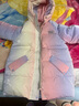 湯靈鼠女童棉衣冬裝童裝女新款洋氣兒童棉服中大童女孩衣服冬季棉襖外套 粉紫色 【＋同款玩偶】 150 cm 曬單實(shí)拍圖