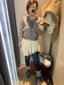 UR2025春季新款女裝立體珠片絞花肌理感針織開衫UYU950025 淺灰花灰 L 曬單實(shí)拍圖