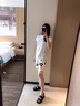 達(dá)芙妮（DAPHNE）涼鞋女款2025新款今年夏季平底軟底女士時(shí)尚厚底網(wǎng)紅羅馬鞋 黑色(跟高3.5厘米) 36 標(biāo)準(zhǔn)碼 曬單實(shí)拍圖