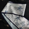 GIAVENTOLA圍巾女士禮盒桑蠶絲披肩絲巾送長(cháng)輩媽媽生日情人節老婆母親節禮物 清雅藍花朵 曬單實(shí)拍圖