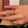 謝瑞麟（TSL） 黃金開(kāi)口鏤空戒指心連心女婚慶結(jié)婚足金指環(huán)YL950 約1.8克 工費(fèi)380元 曬單實(shí)拍圖