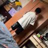 艾品衣鴿夏款12-19歲大童學生裝潮流T恤短袖短褲套裝14男孩16青少年帥氣 5812白色套裝（T恤+短褲） L 身高160-165cm/80-110斤 曬單實拍圖