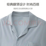宜而爽【40支新疆棉】男士開(kāi)衫家居服套裝可外穿翻領(lǐng)短袖長(cháng)褲睡衣男  曬單實(shí)拍圖